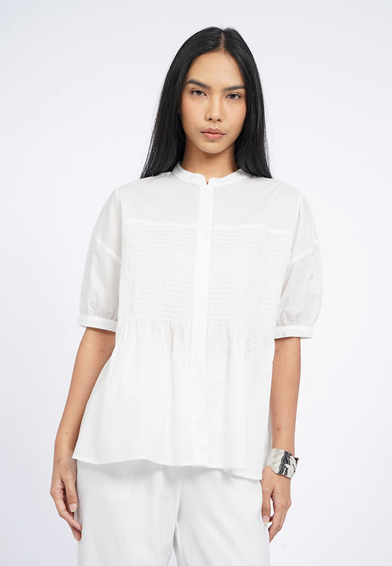 Gathered Panel Oversized Blouse