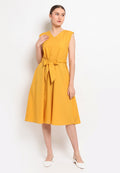 A-line dress with belt
