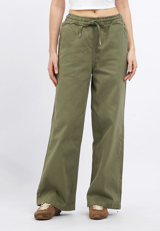 Wide Leg Drawstring Denim Pants