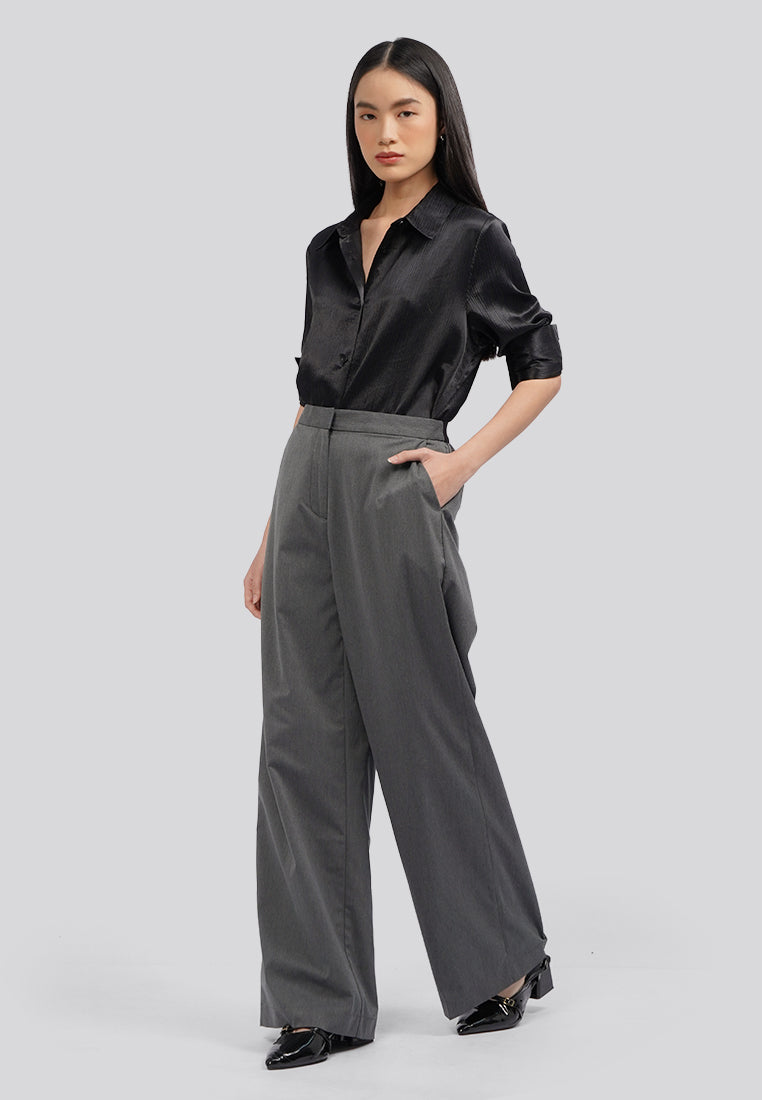 High Waist Wide Leg Pants D.Grey