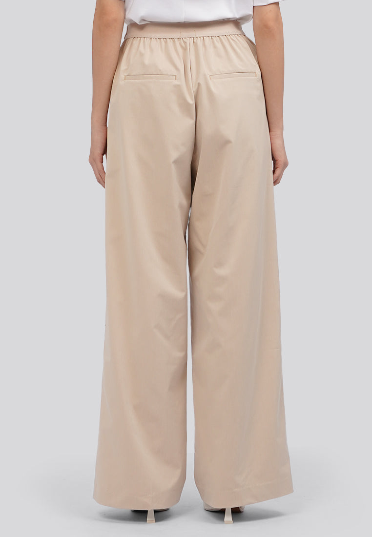 High Waist Wide Leg Pants Beige