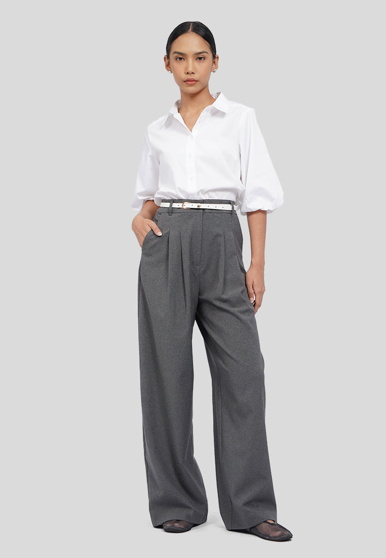 Pleated Wide Leg Trouser