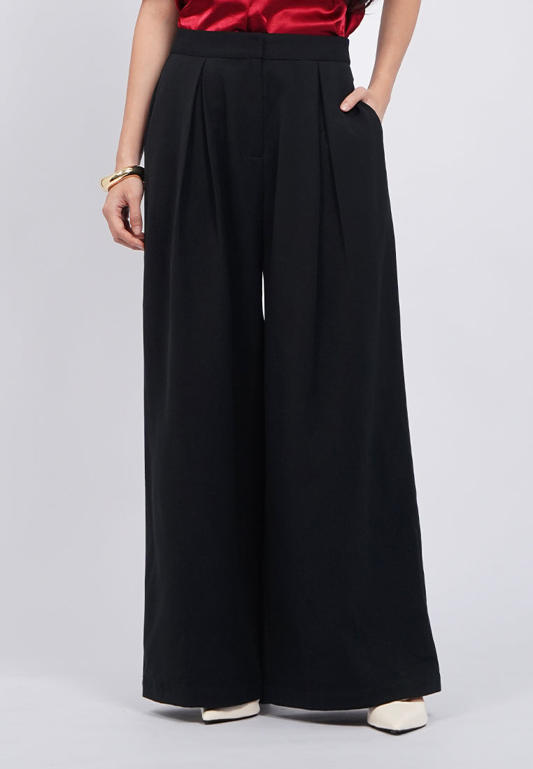 High Waist Pleated Wide Pants