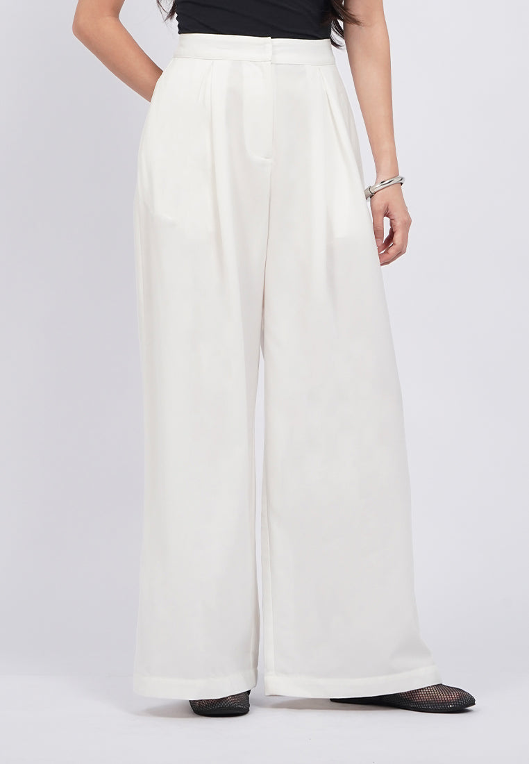 High Waist Pleated Wide Pants