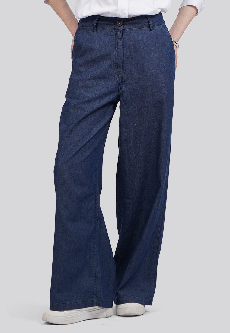 Wide Leg Light Denim Pants