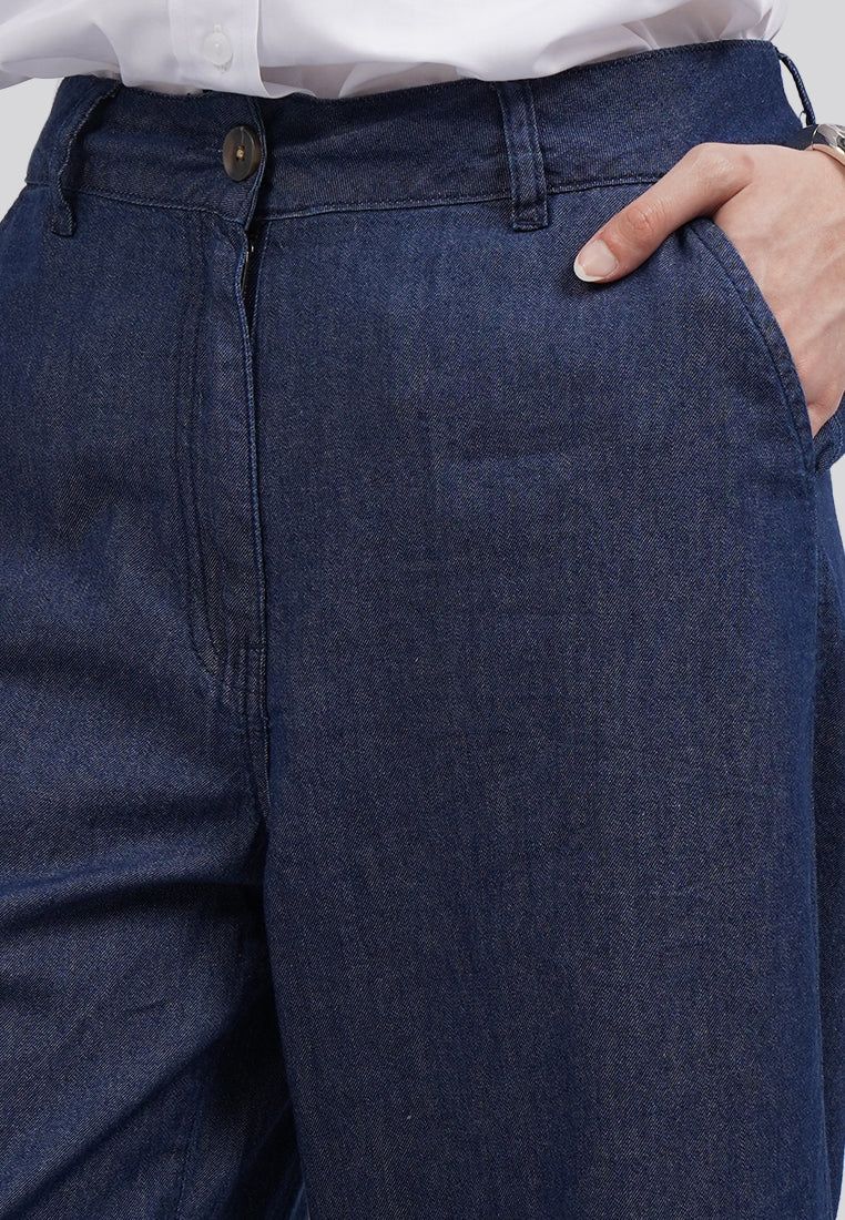 Wide Leg Light Denim Pants