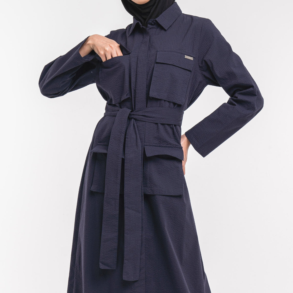 Safari Shirt Dress Navy
