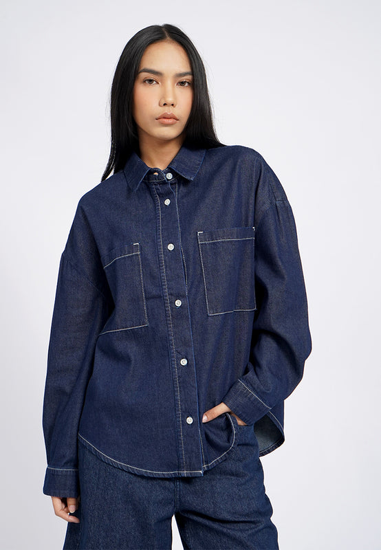 Regular Fit Long Sleeve Denim Shirt
