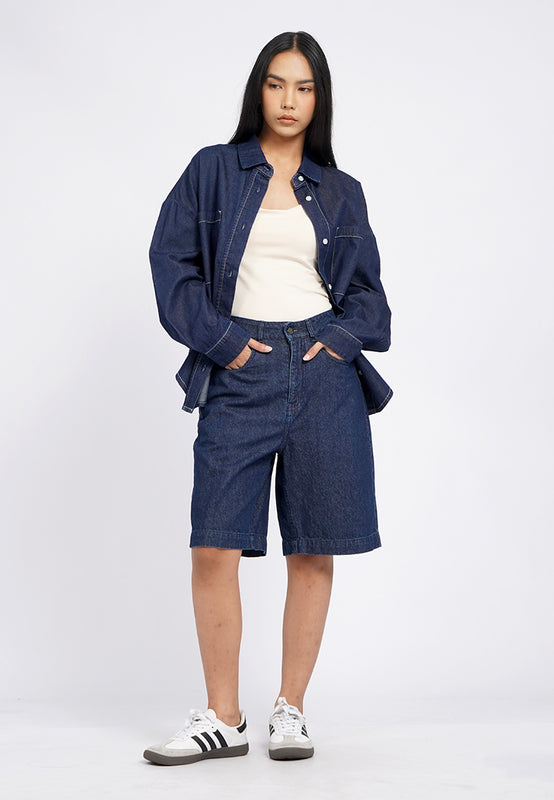 Regular Fit Long Sleeve Denim Shirt