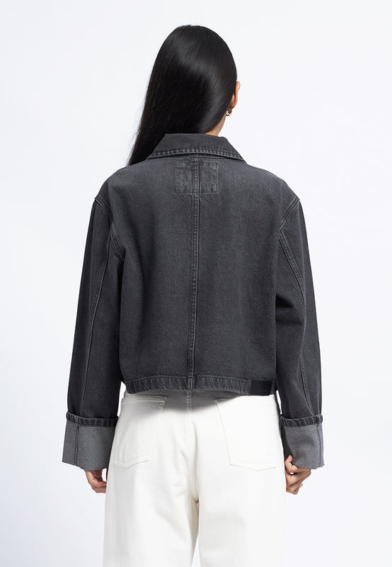 Regular Fit Cuffed Denim Jacket
