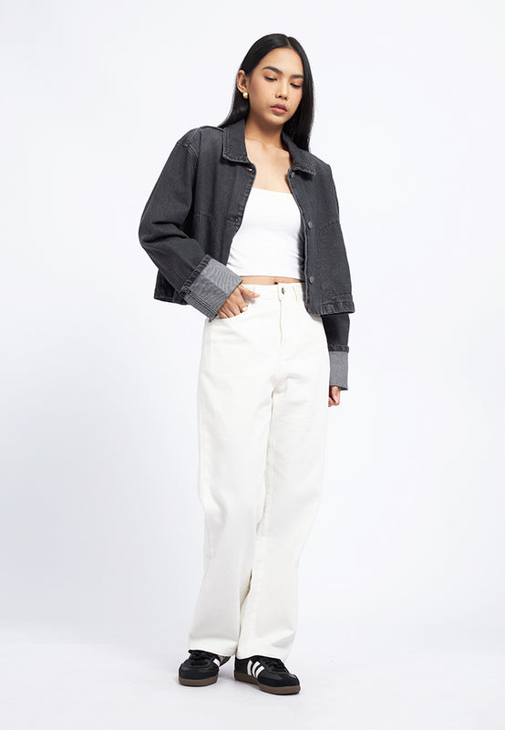 Regular Fit Cuffed Denim Jacket