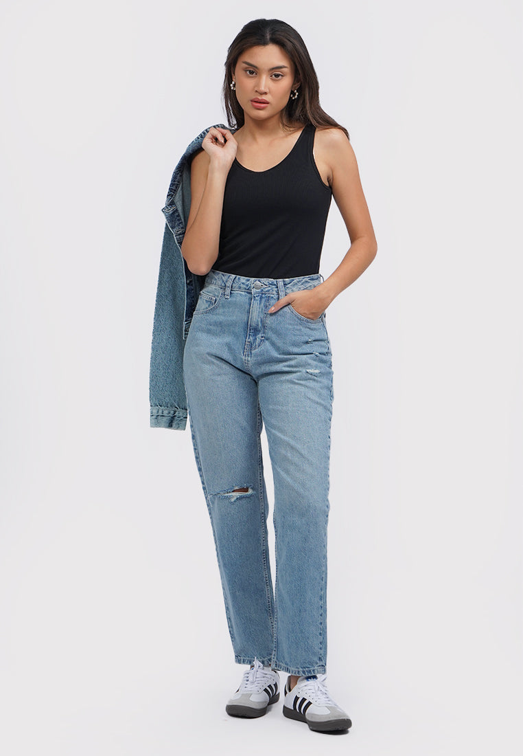 Mom Jeans Denim Pants