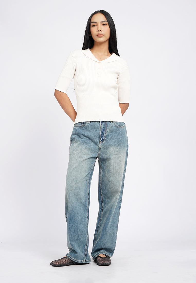 Straight Denim Pants