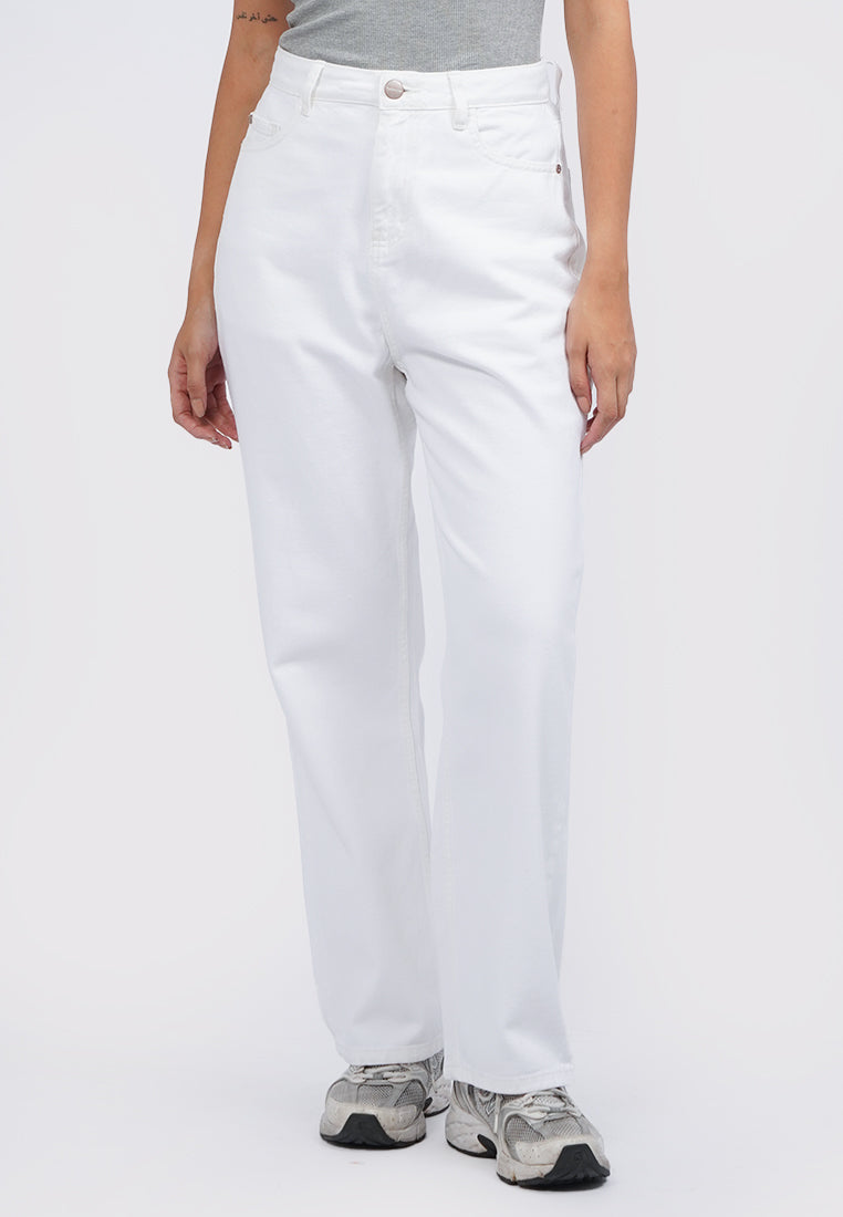 Straight Denim Pants White