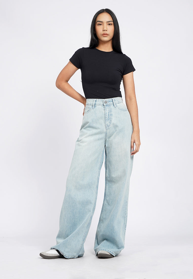 Wide Leg Denim Pants