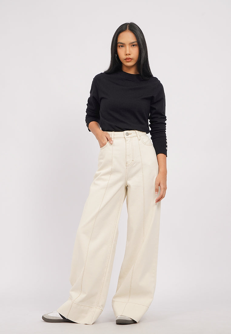 Wide Leg Denim Pants