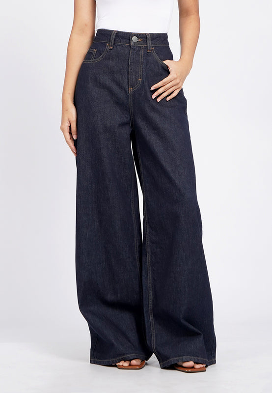 Wide Leg Denim Pants