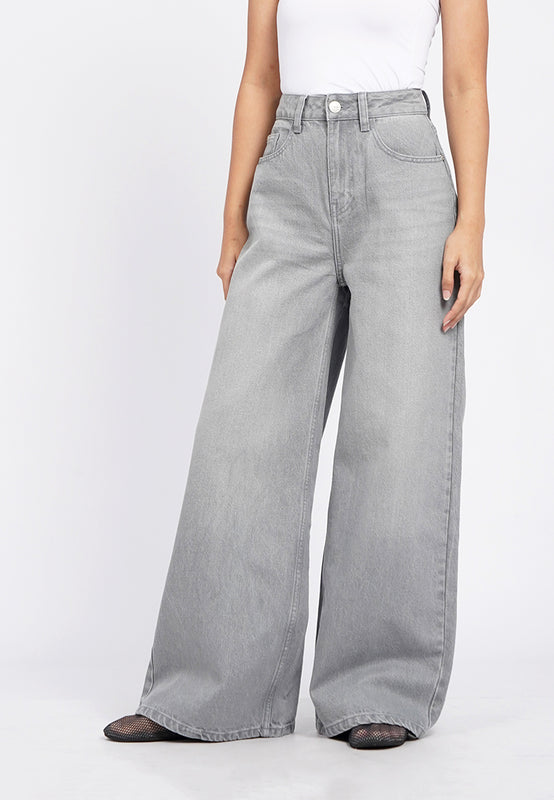 Wide Leg Denim Pants