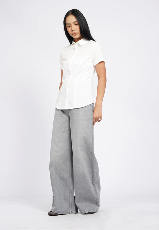 Wide Leg Denim Pants