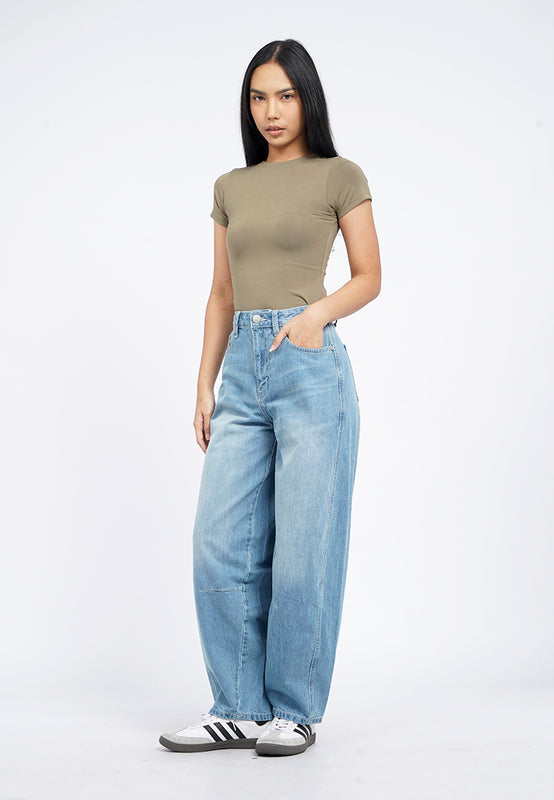 Barrel Denim Pants