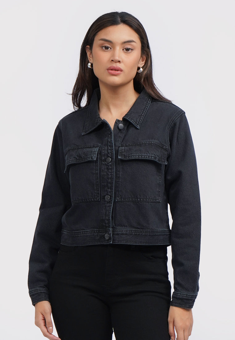 Trucker Denim Jacket Dark Grey