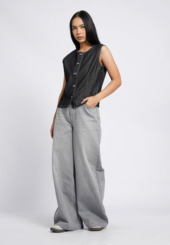 Regular Fit Denim Vest