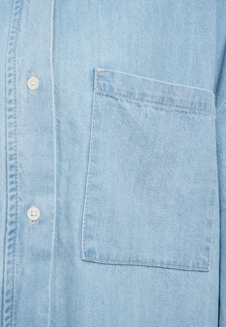 Oversized Long Sleeve Denim Shirt