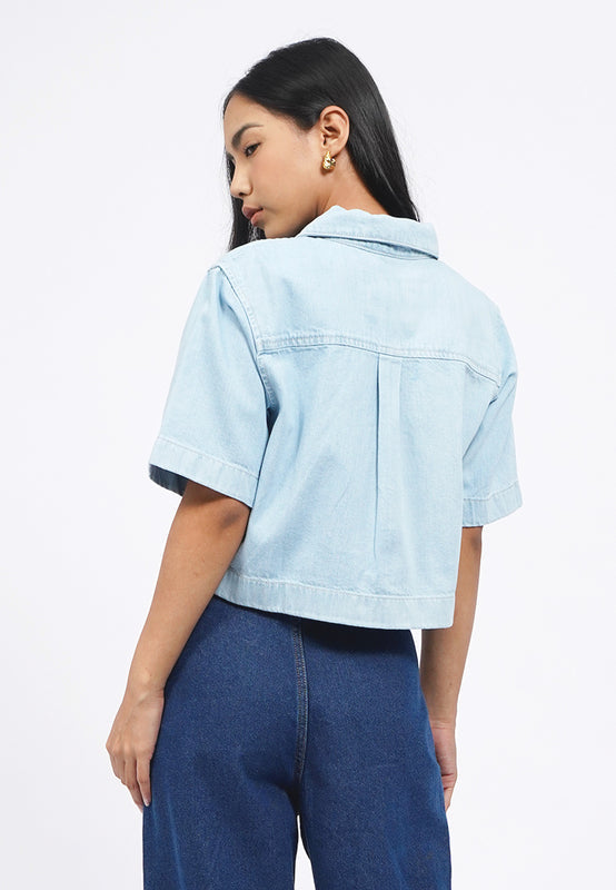 Regular Fit Short Sleeve Denim Shirt