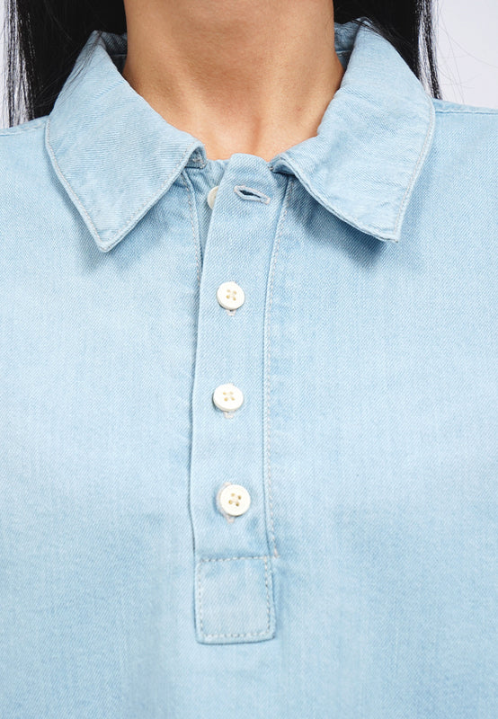 Regular Fit Short Sleeve Denim Shirt