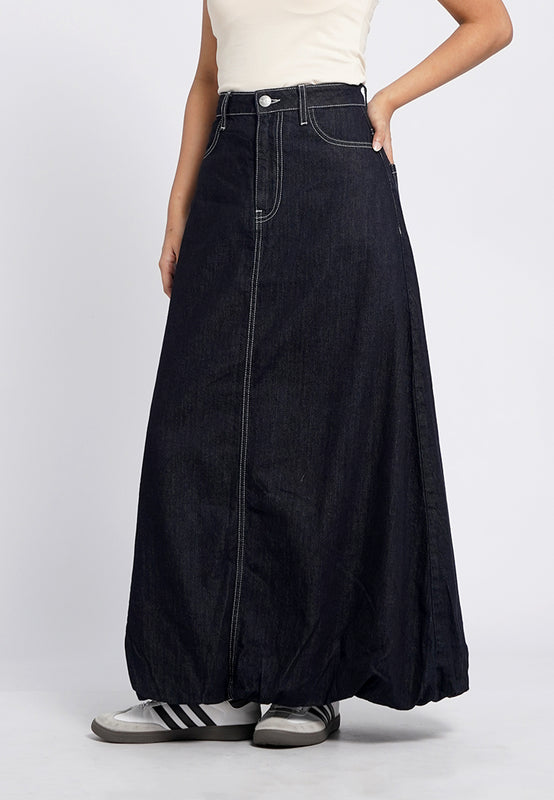 Maxi Baloon Denim Skirt