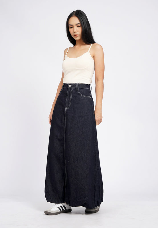 Maxi Baloon Denim Skirt