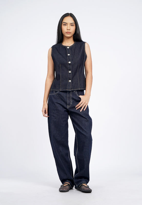 Regular Fit Denim Vest