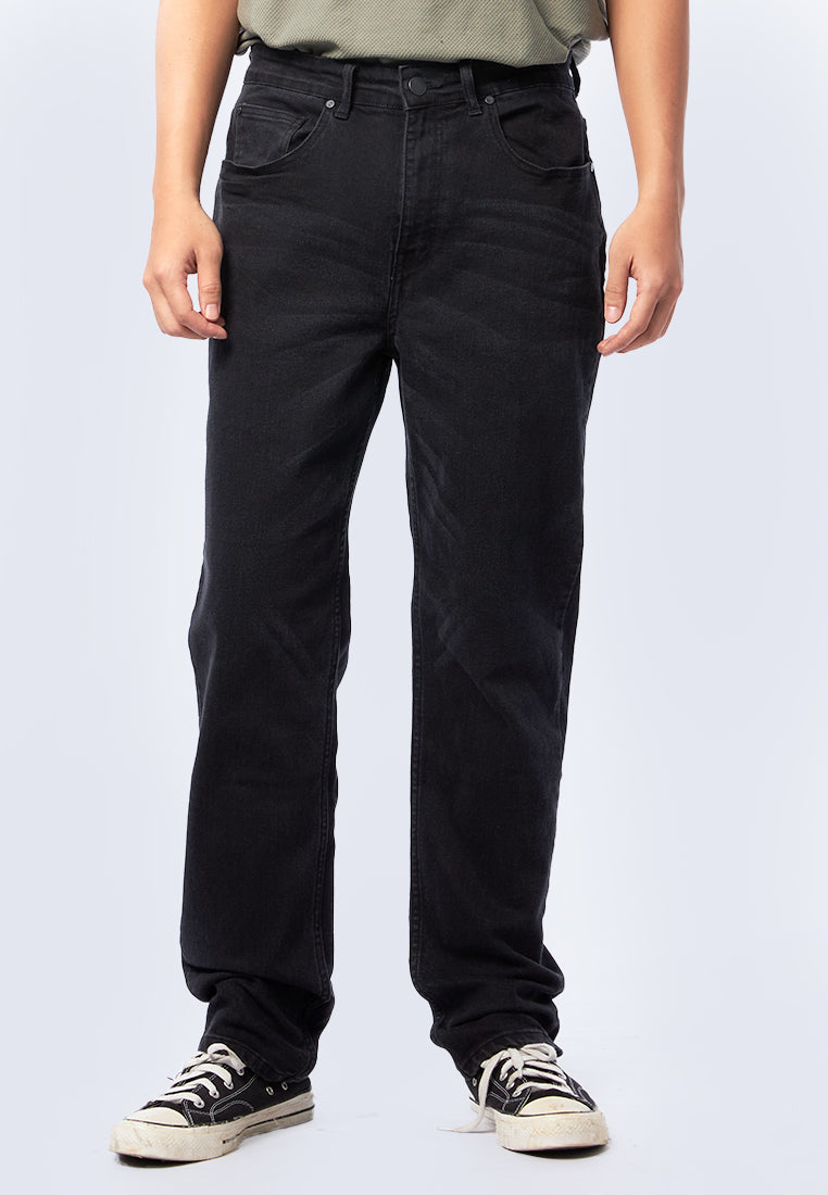 Men Regular Denim Pants Dark Grey