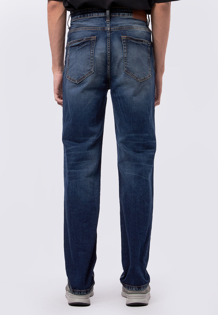 Men Regular Denim Pants Med Blue