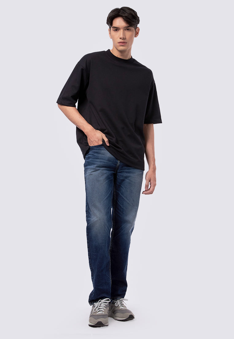 Men Regular Denim Pants Med Blue