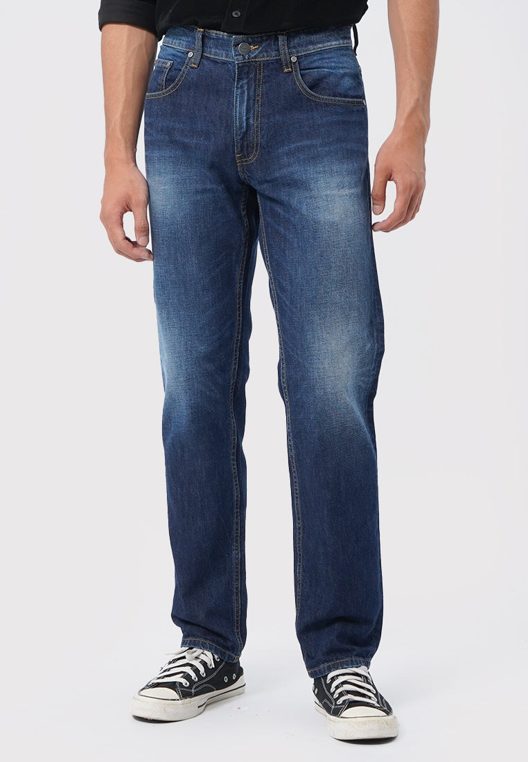 Regular Denim Pants Dark Blue