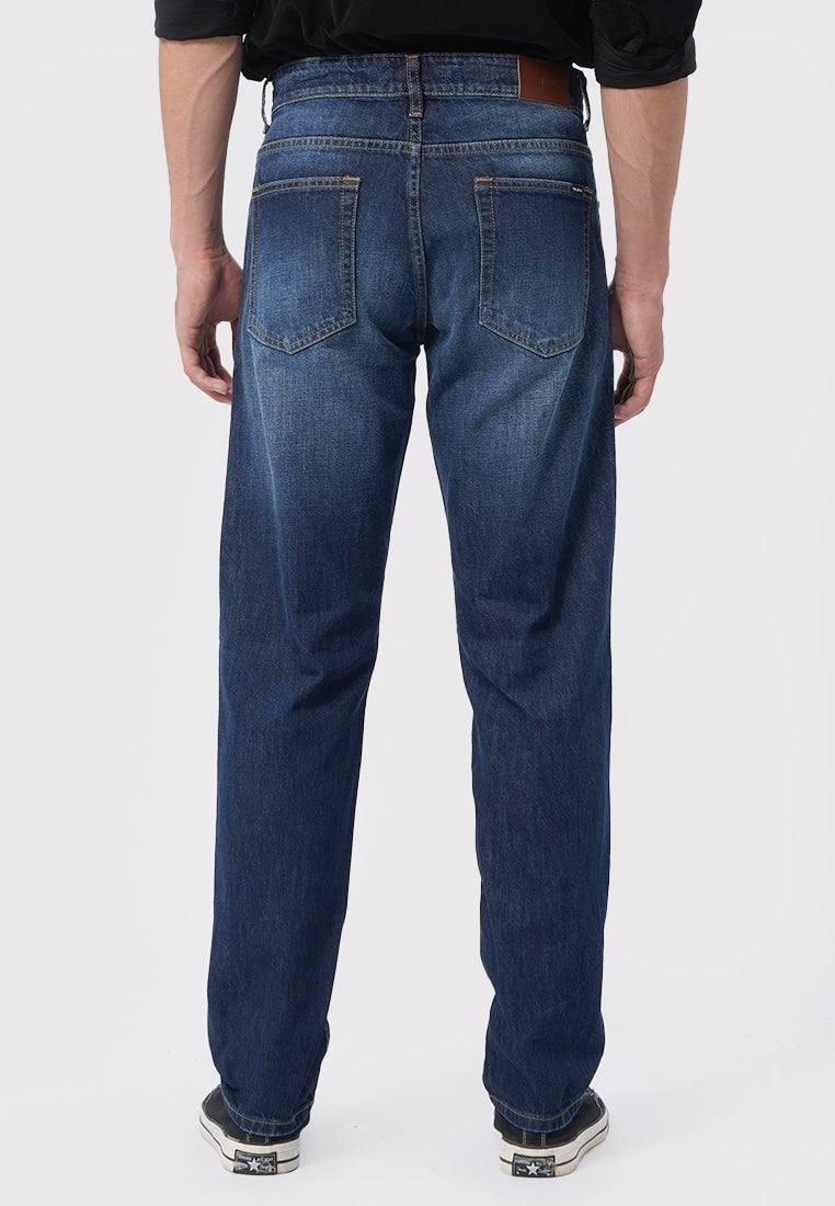 Regular Denim Pants Dark Blue