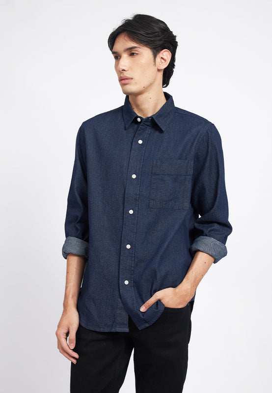Regular Fit Long Sleeve Denim Shirt