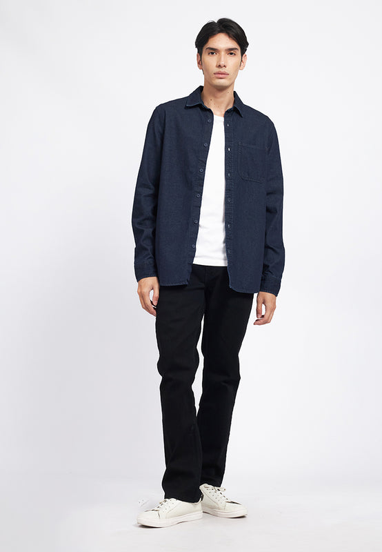 Regular Fit Long Sleeve Denim Shirt