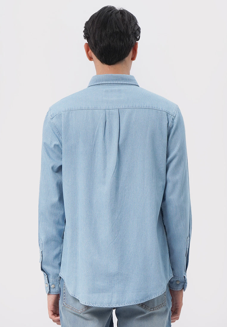 Denim Long Sleeve Stripe Shirt