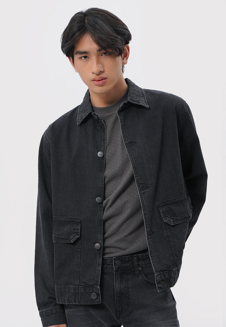 Regular Denim Jacket Dark Grey