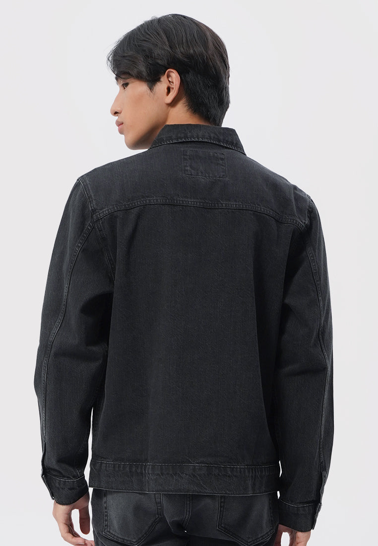 Regular Denim Jacket Dark Grey
