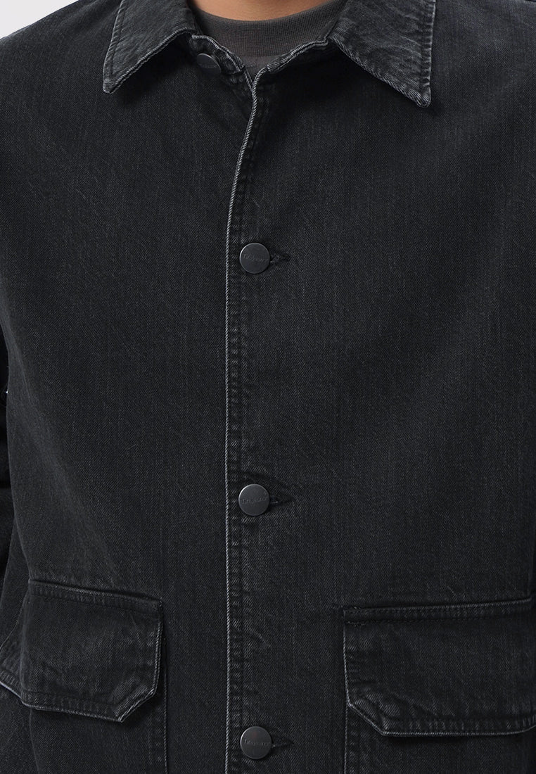 Regular Denim Jacket Dark Grey