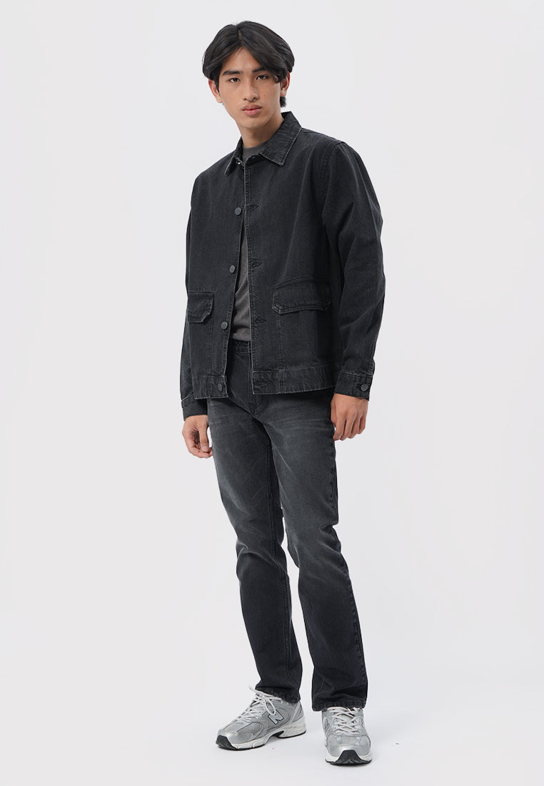 Regular Denim Jacket Dark Grey