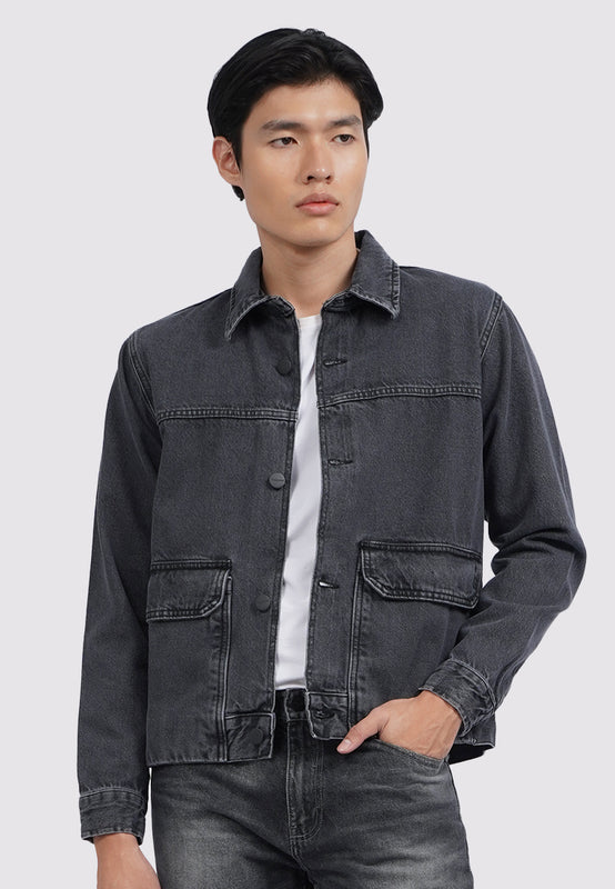 Regular Fit Crop Denim Jacket
