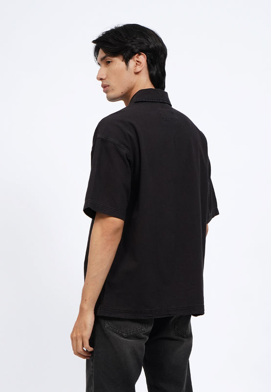 Overdyed Short Sleeve Denim Shirt