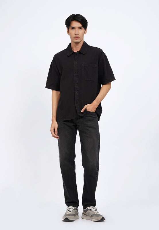 Overdyed Short Sleeve Denim Shirt