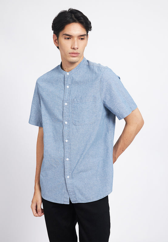 Regular Fit Short Sleeve Denim Shirt