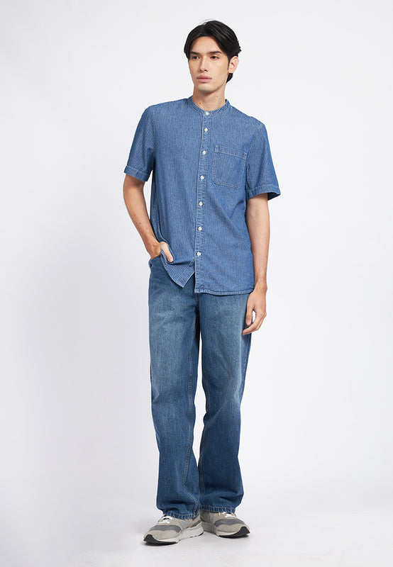 Regular Fit Short Sleeve Denim Shirt