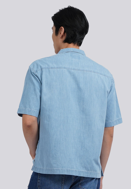 Relaxed Fit Short Sleeve Denim Shirt
